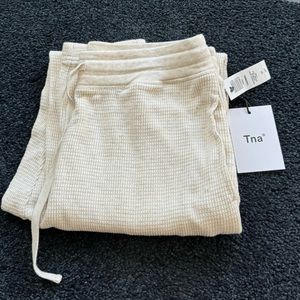 Aritzia Tna Waffle Jogger - Heather Light Oatmeal - Size S NWT